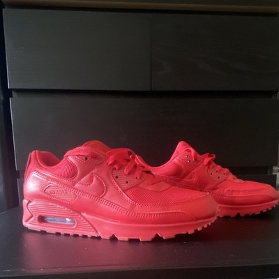 Nike Air Max 90 Triple Red CZ7918-600 Men's Red Textile Sneaker 2020