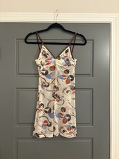 Zimmermann Abstract Print Slip Dress Size 3 Adjustable Strap Mini Dress