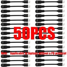 50pcs for HP DELL 100W 140W 7.4mm Power Adapter Converter Cable To USB-C Port US