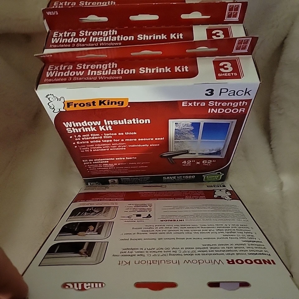 6 Frost King V83/3H 42 x 62 pulgadas Kit de ventana retráctil interior - Paquete de 3 Foto 3 de 4