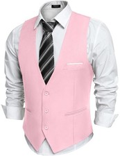 Men's Formal Vest Slim Fit Casual Business Dress Waistcoat Wedding Vest