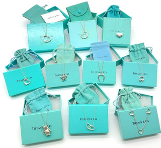 Authentic Tiffany & Co. Sterling Silver Necklace & Pendant Set of 10 SK020066