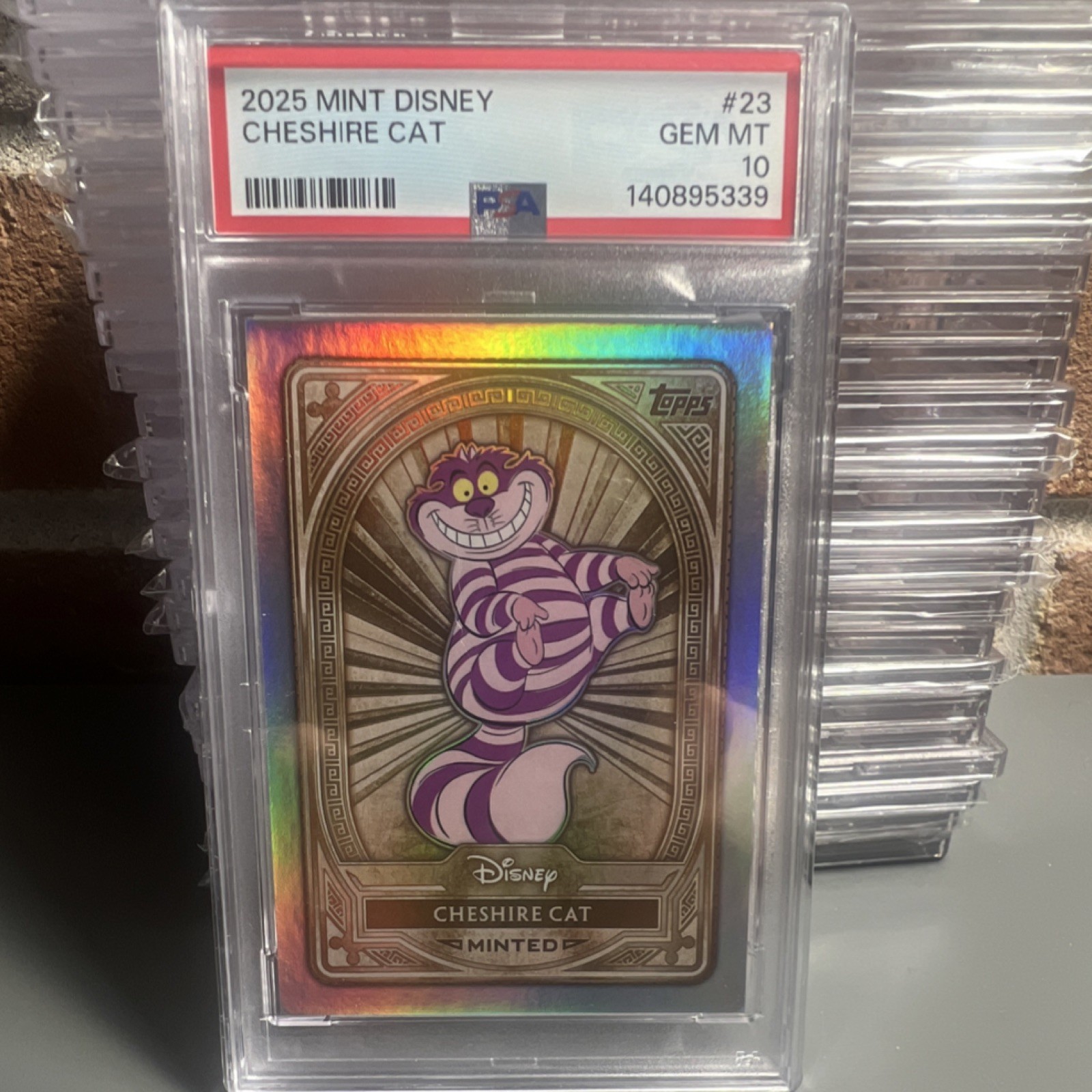 Topps 2025 Mint Disney Cheshire Cat #23 PSA GEM MT 10 pop 1