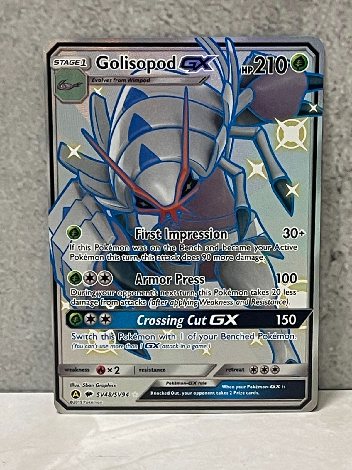 Pokemon Hidden Fates Shiny Vault Golisopod GX SV48/SV94 (Mint)