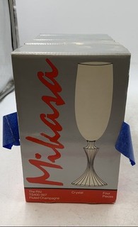 Mikasa The Ritz TS400/007 Crystal Glassware Fluted Champagne Glasses Lot Of 8