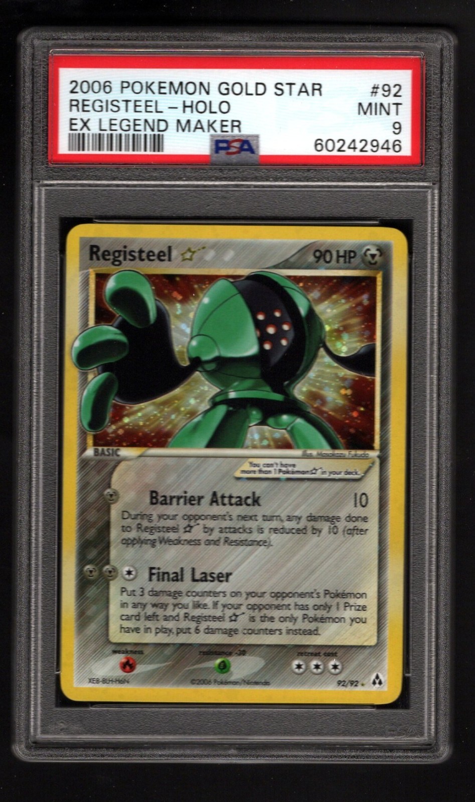 PSA 9 REGISTEEL GOLD STAR HOLO EX LEGEND MAKER 2006 POKEMON