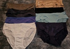 Women's Panties Lot XL 8 Pair Various Brands/Styles Nylon Spandex No Liner