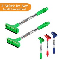 2 Eiskratzer Scheibenkratzer Eisschaber Mit Messingklinge Gummilippe 10X33Cm