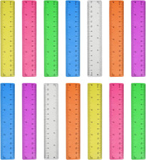 14 Packs 6 Inch Small Rulers for Kids, Plastic School Ruler with Inches