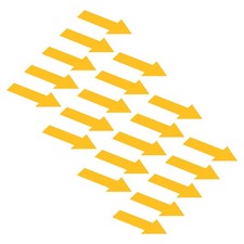 10" x 5" Arrow Sticker, 20 Pcs Yellow Arrow Floor Sticker Decals Self-Adhesive