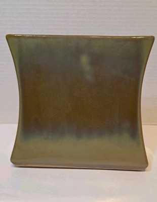 Global Views Multi Colored Stoneware Pottery Fluted Shaped Vase 7''  Vintage 90's