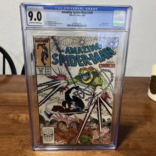 CGC 9.0 AMAZING SPIDER-MAN 299 VF/NM  VENOM CAMEO CHANCE APP McFARLANE ART