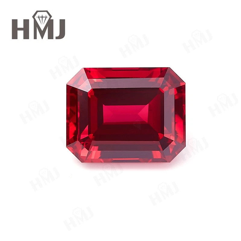 4x6-10x14mm Lab Created Blood Red Ruby Emerald Certified Loose Gemstone BIG SIZE - Image 3 of 4