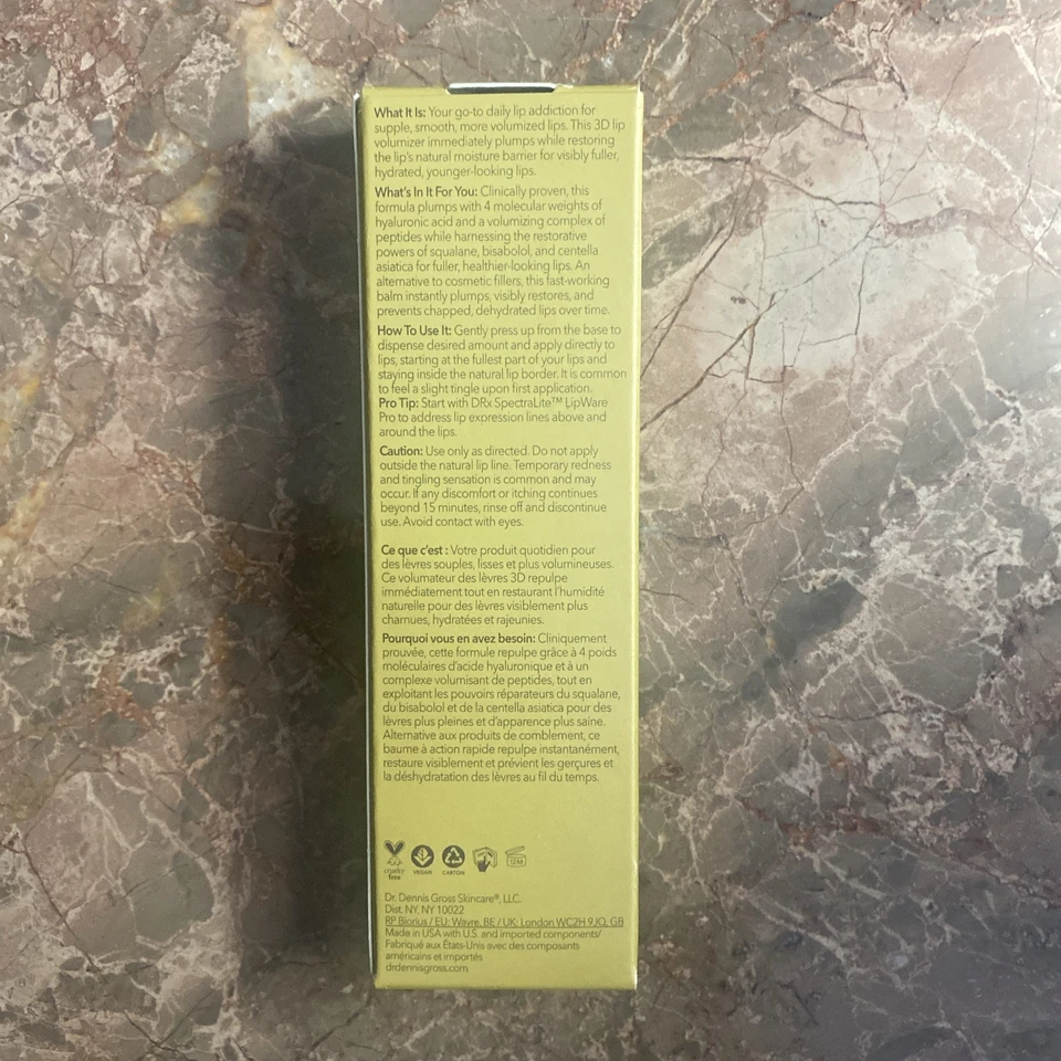 Dr Dennis Gross 3D Visible Plump + Tratamiento Labial Reparador 10 ml/0,33 oz Nuevo En Caja Foto 2 de 4