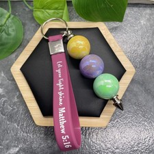 4.5 Silicone Let Light Shine Scripture Keychain Purse Backpack Free Ship B906