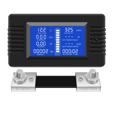 DC Multifunction Battery Monitor Meter,0-200V,0-100A Widely Applied to 12V/24V/
