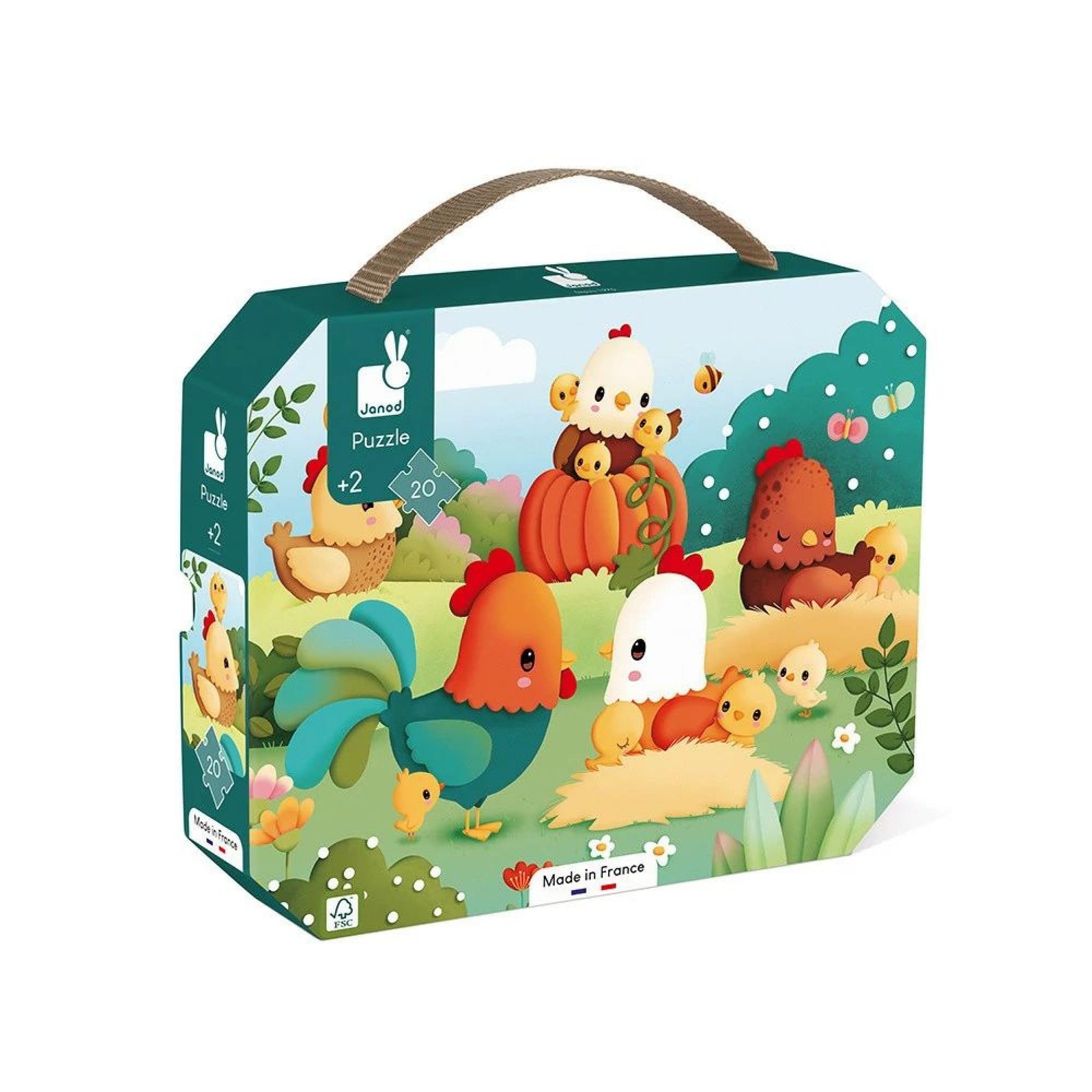 Puzzle 20 pièces en carton Bienvenue à la Basse-Cour, idée cadeau anniversaire