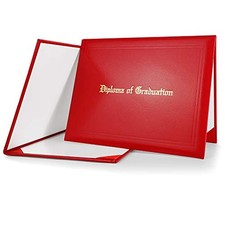 Imprinted Diploma Cover for Certificate 8.5''x 11'' Maroon,1-Pack 1 Pack Red