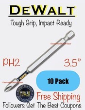 10 Pack Dewalt TOUGH GRIP Bit Set Phillips 2 PH2 3.5 in. Impact Ready 3-1/2"