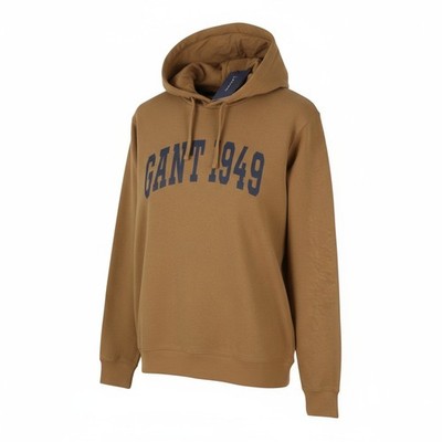 GANT MD Herbst Herren Hoodie L Walnuss Baumwolle Logo *