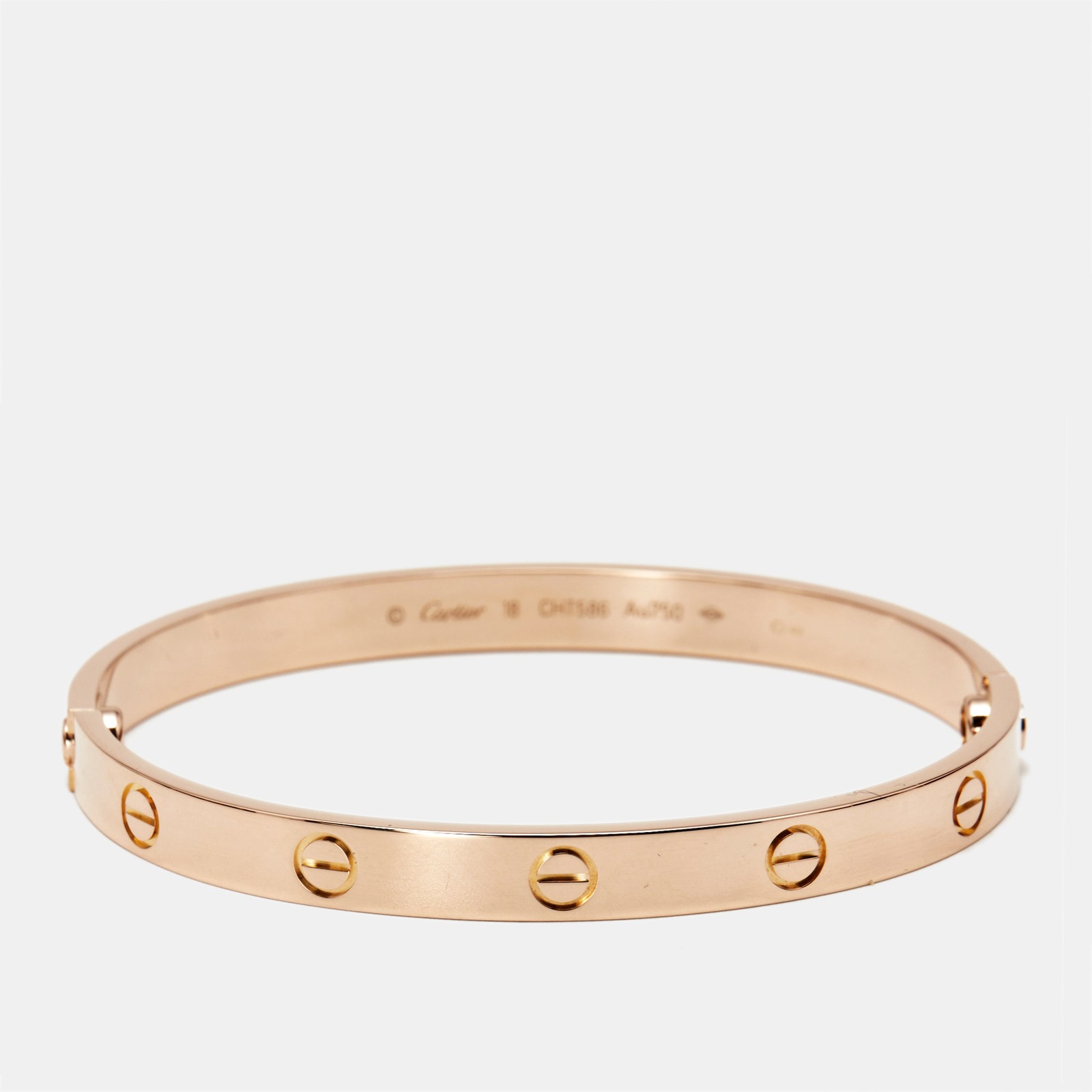 Cartier Love 18k Rose Gold Classic Bracelet Size 18