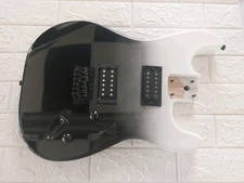 NEW LOADED DUAL HUMBUCKER DOUBLE CUTAWAY SUPER STRAT STYLE BODY BLACK WHITE FADE
