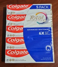 5 Pack Colgate Total Active Prevention Advanced Whitening Toothpaste Exp 07/2027