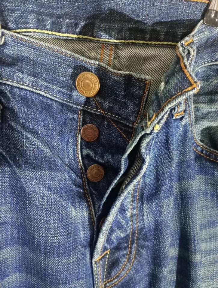 Mens Abercrombie And Fitch Blue Straight Jeans. W32 L32. Button Fly - Image 4 of 4