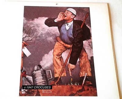 #ad 1997 NORMAN ROCKWELL PRINT 1947 quot;CROCUSESquot; 11 X 10 1 2 $16.95