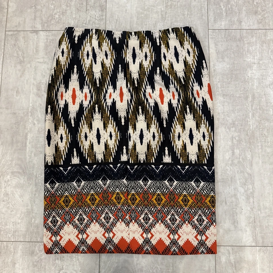Falda lápiz elástica con estampado tribal global Anthropologie Maeve talla grande Foto 4 de 4