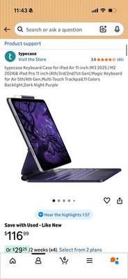 Typecase Edge iPad Air Keyboard Case In Purple, Bluetooth Connection 