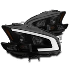 FOR 2009-2014 MAXIMA LED TUBE BLACK/SMOKE PROJECTOR HALOGEN HEADLIGHTS LAMPS NEW