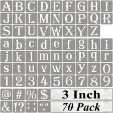 3 Inch Alphabet Letter Stencils for Painting - 70 Pack Letter and Number Sten...