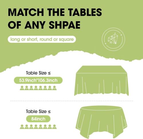 8 Packs Disposable Plastic Table Cloth, 54"x108" Waterproof & Stain-Resistant - Picture 34 of 86