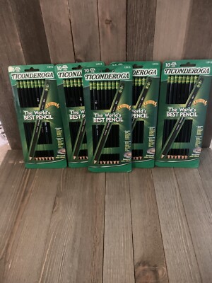 Ticonderoga Black Premium Wood Sharpened HB2 Pencils #13915-Lot of 50 Box L