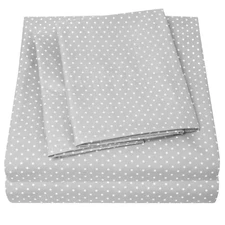 Sweet Home Collection 1800 Count Gray Pin Dot Print Microfiber Sheet Set