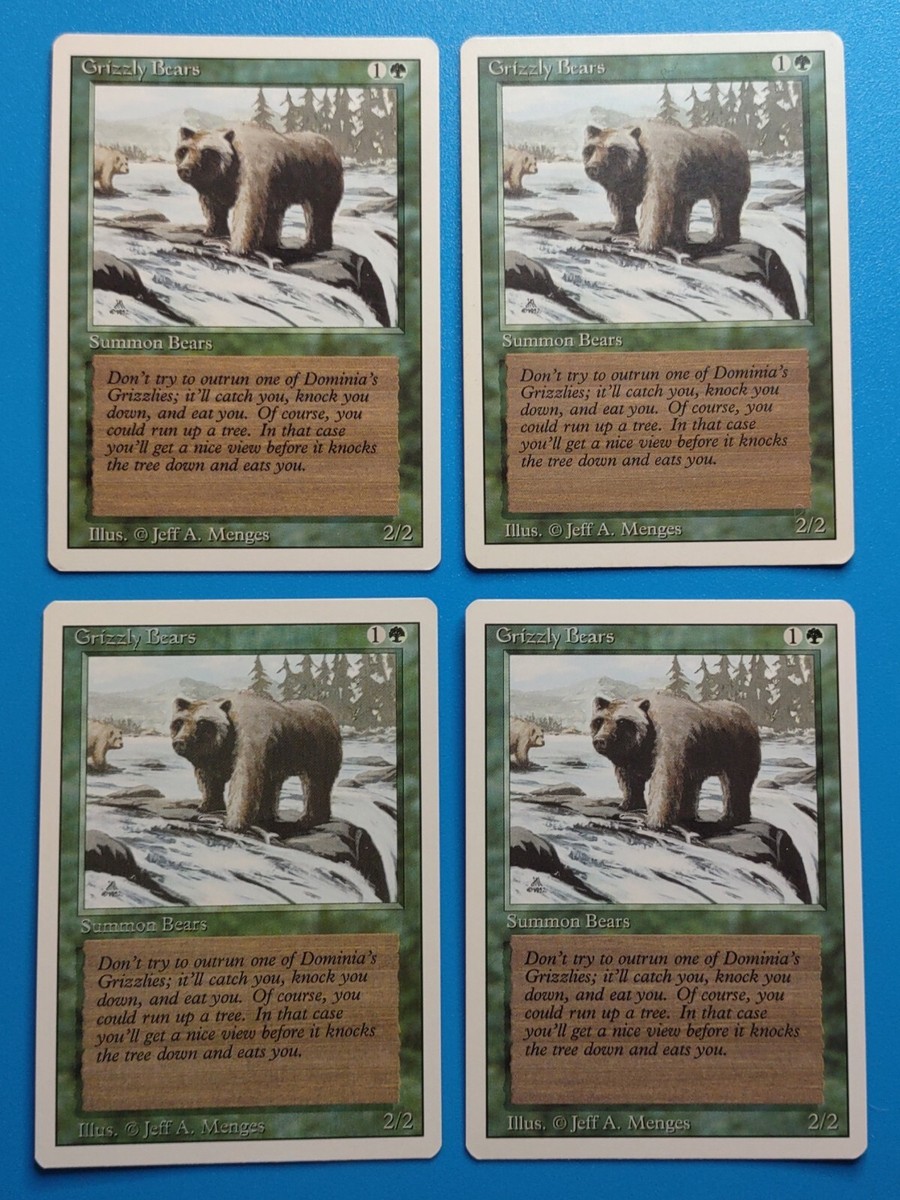 MTG 4x Grizzly Bears x4 LP Revised Edition Old School Magic