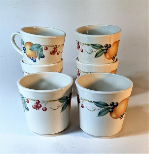 Corning Wear, Abundance Theme Mugs, Peach, Blueberry, Cherry, Lot of 6 - Picture 5 of 7