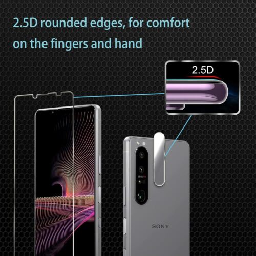 Screen Protector For Sony Xperia 1/5/10 /IV/ III / V VI + Camera Tempered Glass - Picture 4 of 12