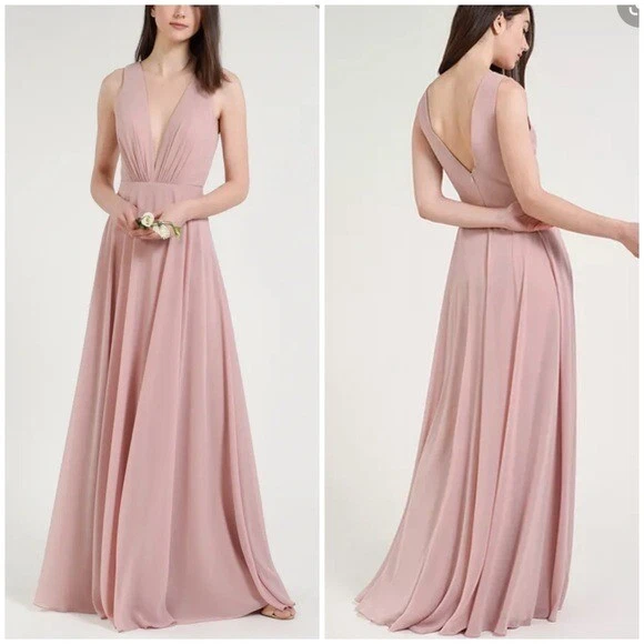 Jenny Yoo Ryan Whipped Apricot Bridesmaid Bridal Formal Maxi Dress