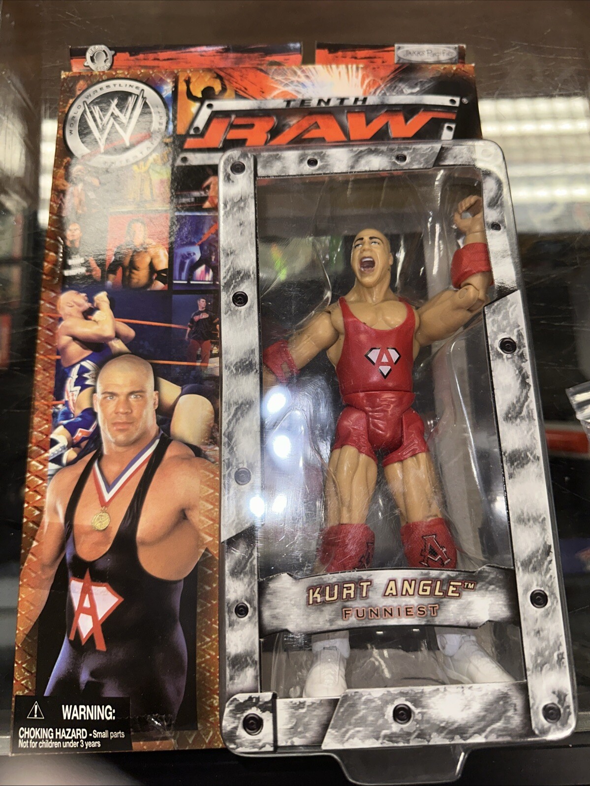 2003 WWF WWE Jakks Kurt Angle Wrestling Figure Raw Tenth Anniversary 10th TNA