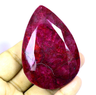 640.00 Ct Natural Huge Blood Red Ruby Pear Certified Loose Gemstone
