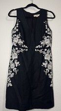 Ann Taylor Loft Linen Blend Sheath Black Dress Women’s Size 4