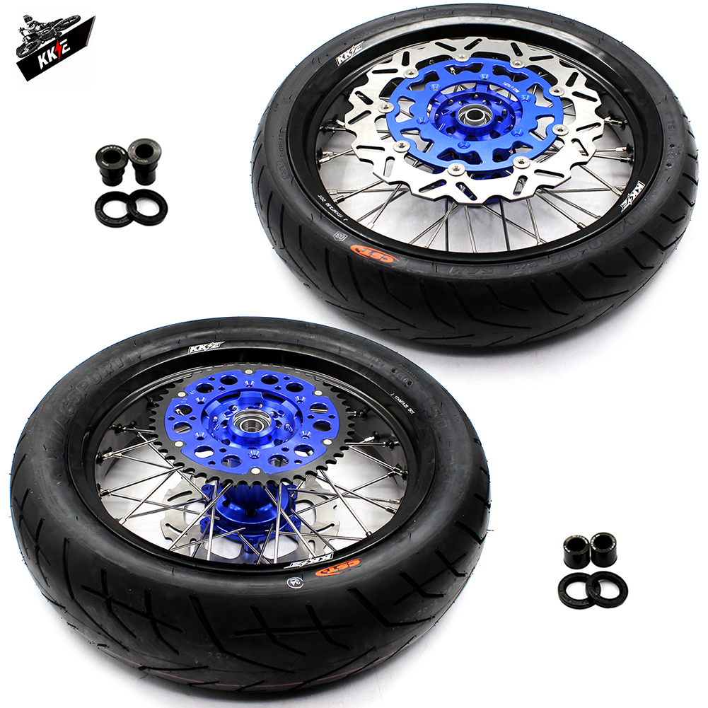 KKE 17" Supermoto Wheels Rim Set CST Tires Fit For SUZUKI DRZ400