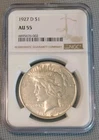 1927-D Peace Dollar NGC AU55 Denver Nice Luster