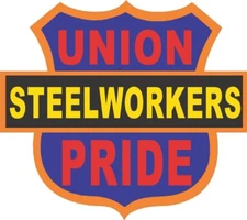 Steelworkers union pride on shield sticker, CSW-3