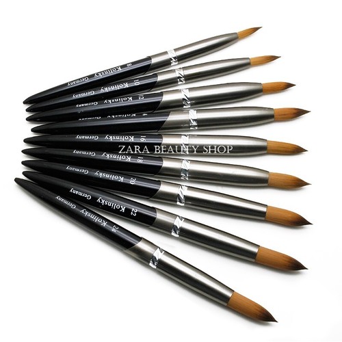 Best Seller Acrylic Kolinsky Nail Brush Sizes 8-24 Nail Art Brush Fast Shipping - Picture 2 of 9