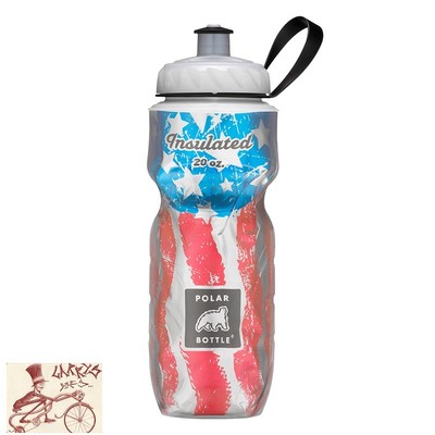 POLAR BOTTLE INSULATED 20oz USA STAR SPANGLED WATER BOTTLE