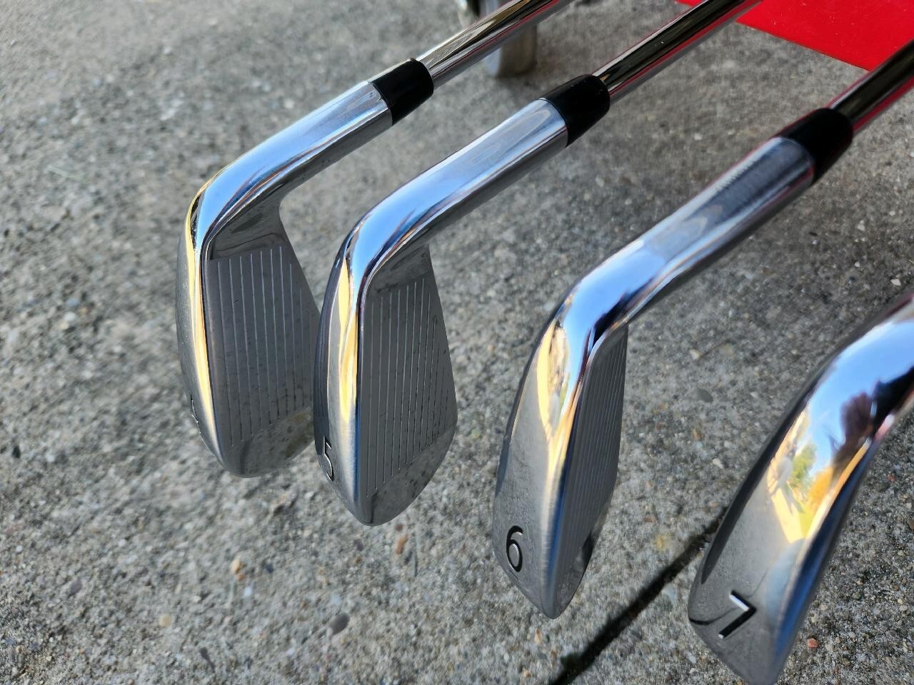 Titleist left hand AP3 irons PW thru 4 irons. Stiff shaft, standard