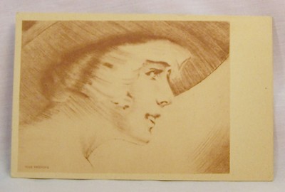 Vintage German Postcard: Art Nouveau Max Bruning BLOND Sepia-Toned Circa 1915